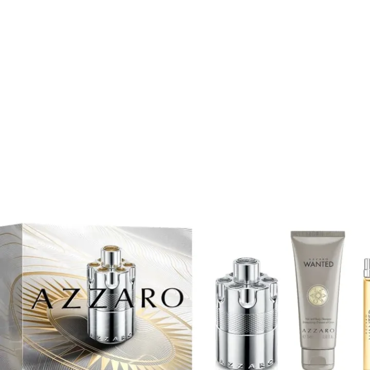 Homme AZZARO Wanted Coffret Eau de Parfum, Shampoing et Format Voyage