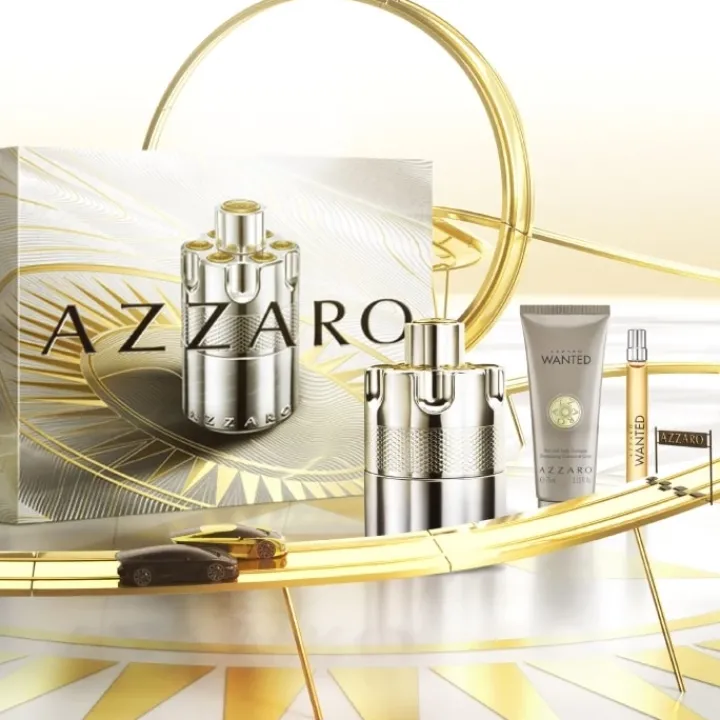 Homme AZZARO Wanted Coffret Eau de Parfum, Shampoing et Format Voyage
