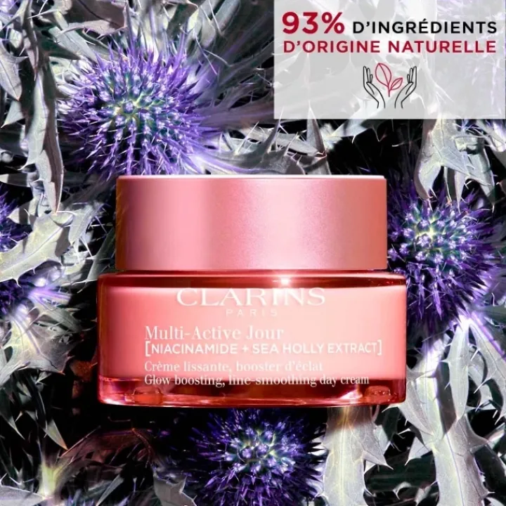 CLARINS Multi-Active Jour Crème lissante, booster d’éclat – Peaux sèches