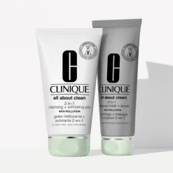 CLINIQUE All About Clean                Gommage + Masque Au Charbon 2-en-1