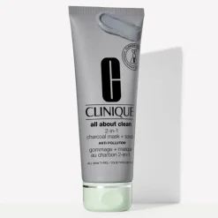 CLINIQUE All About Clean                Gommage + Masque Au Charbon 2-en-1