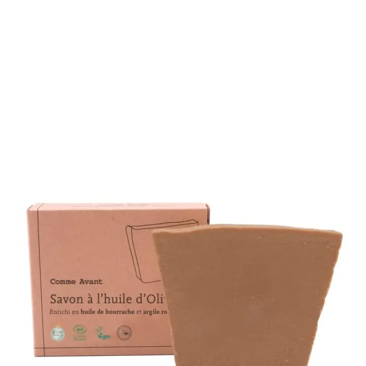 Comme Avant Savon Naturel à L'Huile d'Olive - Enrichi en Huile de Bourrache & Argile Rouge