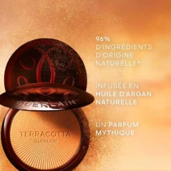 GUERLAIN Terracotta Luminizer                La Poudre Enlumineur - 96% d'ingrédients d'origine naturelle Éclat scintillant & doré