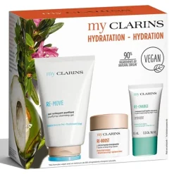 CLARINS My Coffret Soin Visage - Routine Peau Nettoyée, Hydratée, Repulpée