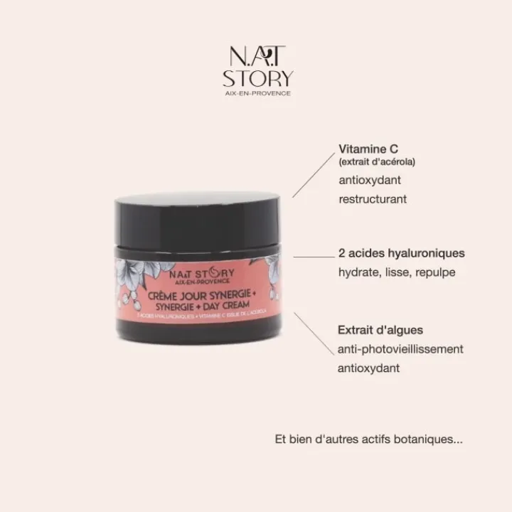 N.A.T Story Synergie + Crème Riche en Acide Hyaluronique et Vitamine C