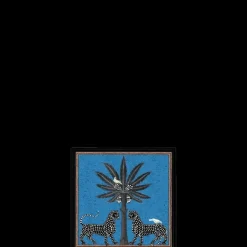 Ortigia Sicilia Ortigia Plateau Carré Bleu en Laque