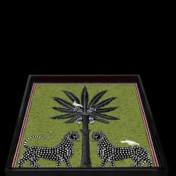 Ortigia Sicilia Ortigia                Plateau Carré Vert en Laque