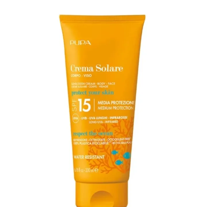 Pupa Crème Solaire Multifonction SPF 15 Visage & Corps Moyenne Protection UVA - UVB - Infrarouges