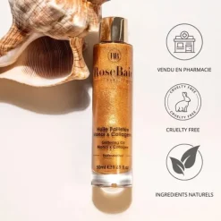 RoseBaie Paris Monoï x Collagène                Huile Pailletée Corps et Cheveux