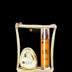 Urban Keratin Makadamia                Pochette Huile Pailletée et Brosse Dorée